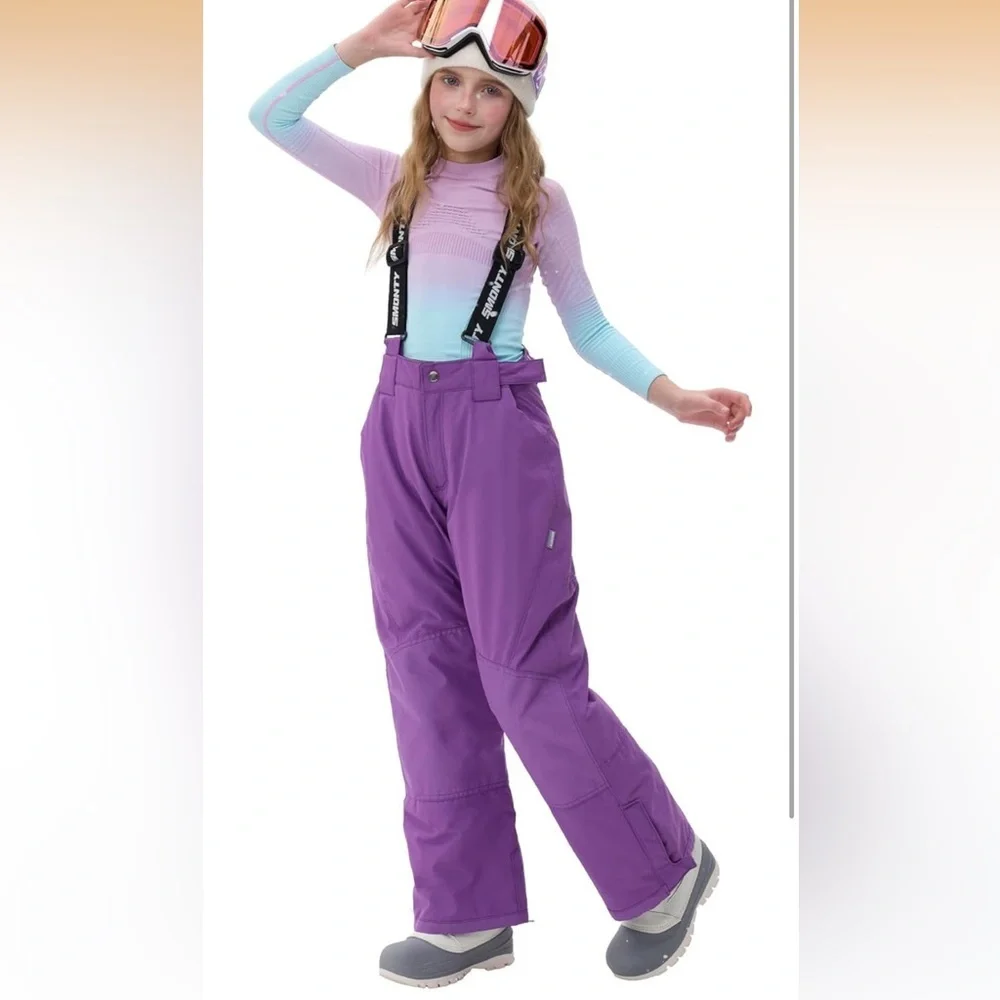 SMONTY Kids Winter Ski Pant Snow Bibs Snow Trouser Water/windproof 10-12/ 674
